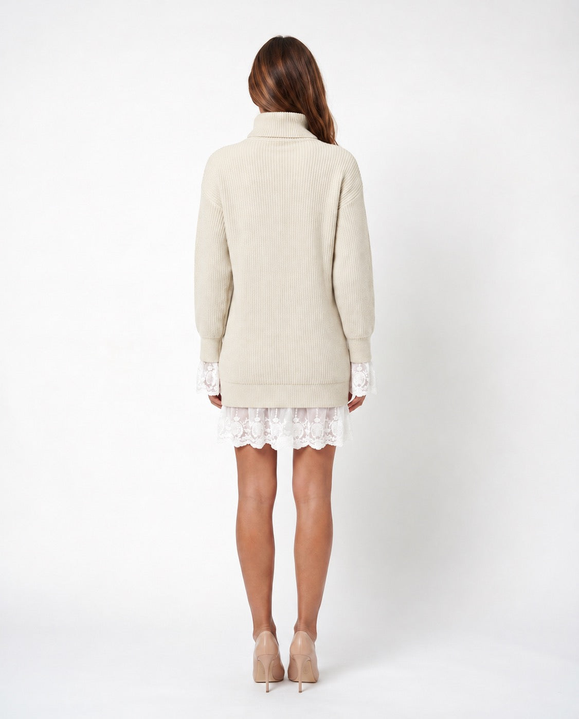 Vestido de punto Séraphine beige claro, vista posterior
